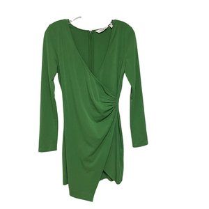 & Other Stories Green Asymmetrical Long-Sleeve Dress